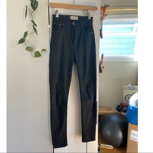 Reformation high and skinny crop jeans in faded black